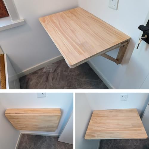 Table pliante murale 100x50cm en bois compacte pour balcon et studio urbain - 7