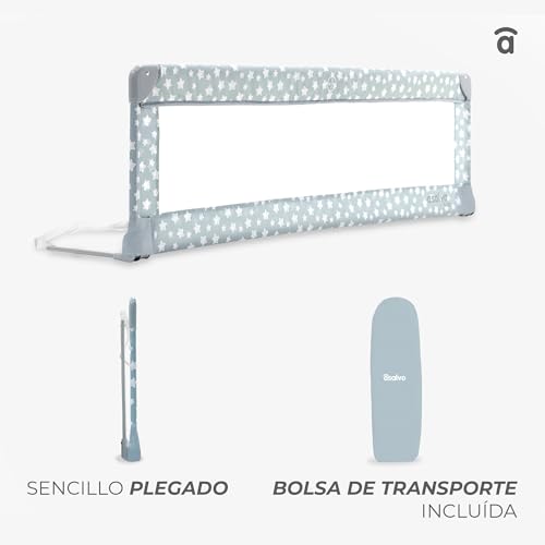 Barrera de cama 150cm abatible para evitar caídas infantiles nocturnas 6