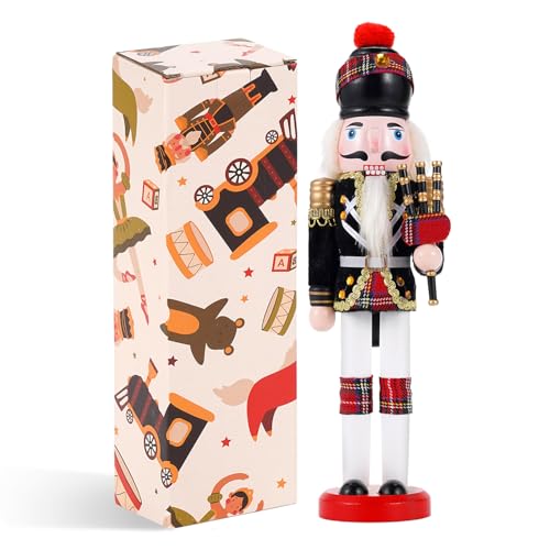 COMBIUBIU 30cm Nussknacker Figur-Schwarzer Windflöter,Traditionelle...