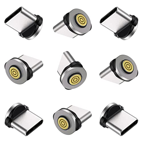 Raosky Magnetic Charging Tips 5pin Series,Type-c Tips 9Pack,Magnetic Type-C Tips,Just Charger Tips Without Magnetic Data Cable(Just 5pin USB-C Tips,9Pack)