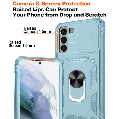 Coque Samsung S21 5G vert avec protège-écran et anneau - 5