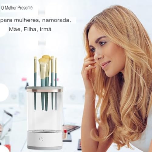 Lavador Secador de Pinceis Maquiagem Automático USB Todos Tipos de Pincéis Limpeza Rápida e Eficient