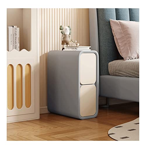HJYBFA Mesita de Noche Minimalista de Microfibra con 2 cajones, Estilo Minimalista, para Espacios pequeños, con Almacenamiento para Dormitorio.