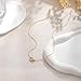 SWRNR Gold Necklace for Women, Dainty 14K Gold Plated Pendant Necklaces for Women Trendy Simple Choker Chain Cubic Zirconia Circle/Interlocking/Sun/Pearl Necklace Fashion Jewelry Charm Gifts for Her