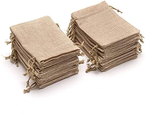 KUPOO 30 Burlap Drawstring Bags Jute Gift Pouches for Weddings,Parties,Christmas Crafts(Natural, 5X7 Inch (30pcs)) image 5