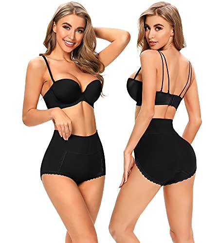 Misswho Cotton Underwear For Womens High Waist Postpartum Panties Soft Comfortable Breathable No Ride Up Underpants For Ladies 6 Packs (Black,Medium) #TOP1