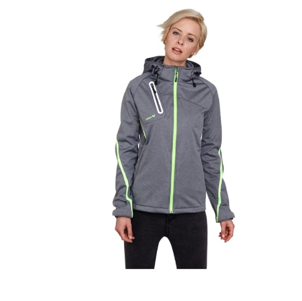 Erima Damen Softshelljacke Function (9060712), grau melange/green gecko, 34 – Ansicht 2