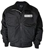 Qraphic Tee Security charger jacket with REFLECTIVE LOGO, Security Guard charger jacket (Medium, Black)