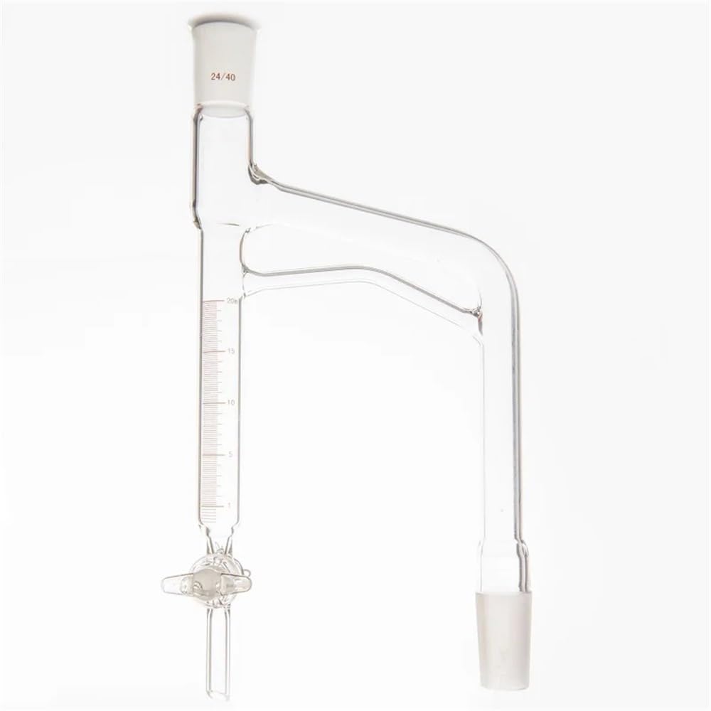 Equipos y suministros de laboratorio Receptor graduado de 10 ml/20 ml, unión 24/40 PTFE/vidrio, válvula vidrio borosilicato D46
