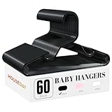  HOUSE DAY Lot de 60 cintres en plastique durable pour vêtements de bébé, fins et compacts, pour économiser de l\'espace, petits cintres noirs pour vêtements d\'enfants