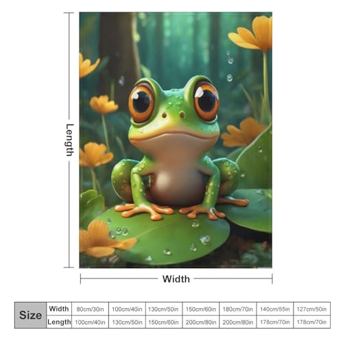 Couverture polaire grenouille en flannel polyester chaud 150x200cm - 6