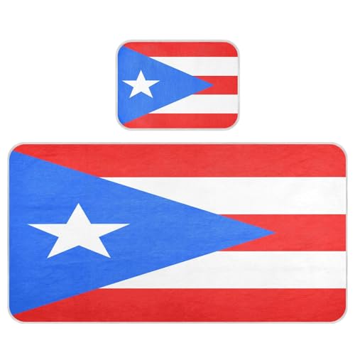 Bandera de Puerto Rico - Colchón refrescante para cuna de bebé de 28 x 52 pulgadas, almohadillas protectoras de colchón absorbentes para bebés y niños pequeños