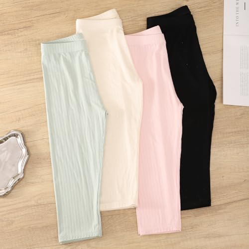 6 Pack Girls Capri Leggings 3/4 Pants Toddler Girl Basic Solid Summer Leggings Kids Dance Pants for School3