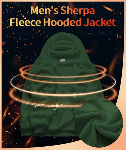 Mens Fleece Hoodies Zip Up Warm Thick Winter Jacket - image 4