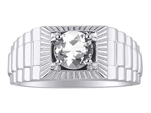 Bague topaze blanche, le cadeau de naissance d'avril idéal pour femme