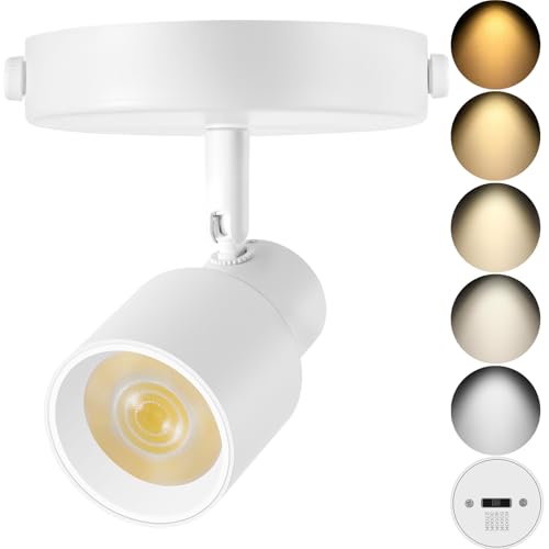 AIBISOD 5-Color Ceiling Spotlight 10W LED Ceiling Spot Lights Indoor White Directional Adjustable Dimmable Flush Mount Spotlight Fixtures for Kitchen Living Room Hallway Gallery Art Light CRI90+ 24°