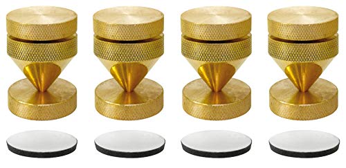 Absorbedores HiFi Dynavox en latón macizo para desacoplar altavoces con altura regulable