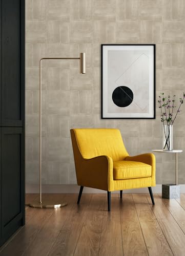 RoomMates Taupe Dimensional Square Plaster Peel and Stick Wallpaper, RMK12681PLW - Thumbnail 2