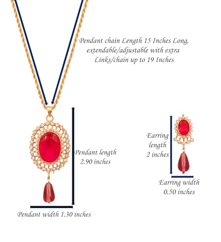 Image of Touchstone Indian Colorful Delicate Desire Traditional Exclusive Designer Jewellery Pendant Sets for Women