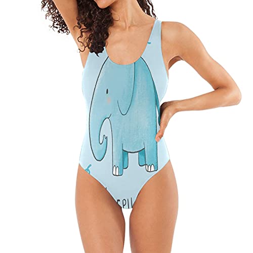 Bule Elefante Lindo Fondo De Pantalla Bañadores de Mujer Traje de Una Pieza Bañador Ropa de Baño Monokini para Chica