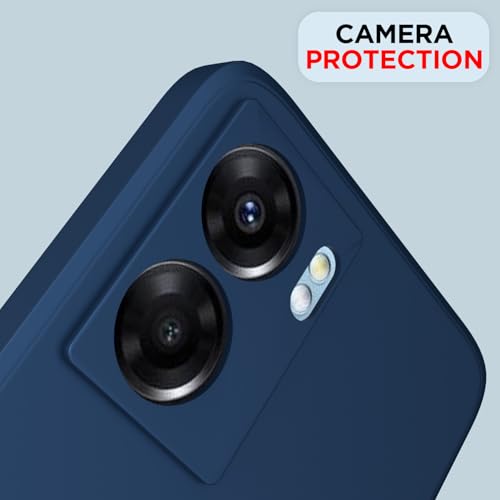 Image of Outlouders Back Cover for Oppo K10 5G | Camera Protection | Durable Soft Matte Silicone Bumper Case (Blue)