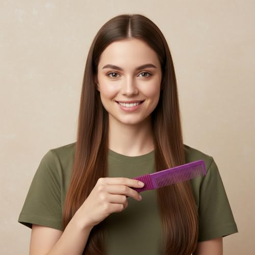 Set de 3 Peines para Peinar con Punta Metálica Azul Negro Morado miniatura 7