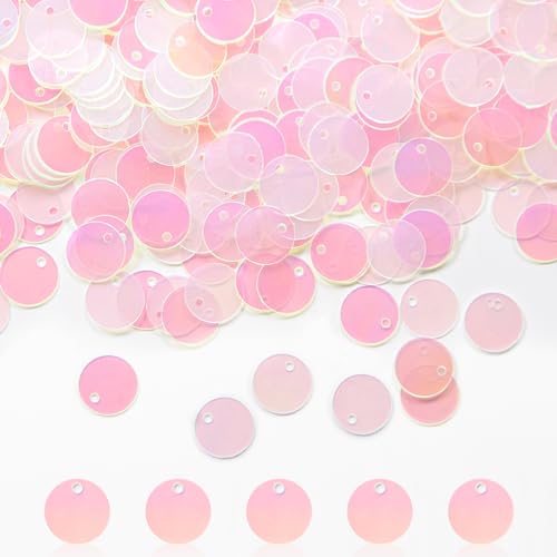 2800 Pcs Flat Round Loose Sequins, 10 mm Transparent, Plastic, Ro...