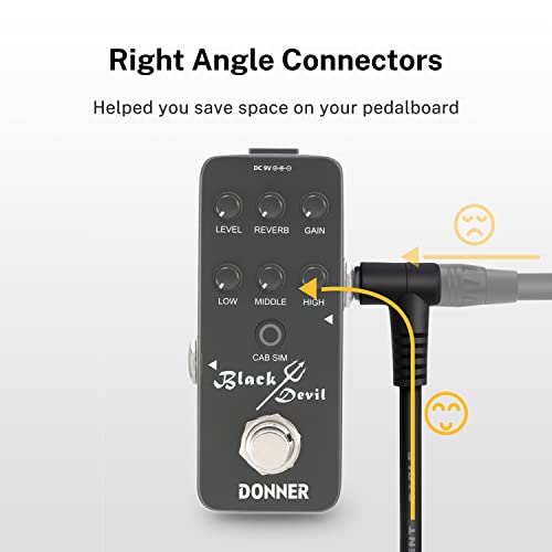 Donner 6 Inch Guitar Patch Cable Guitar Effect Pedal Cables Black 6 Pack #TOP2