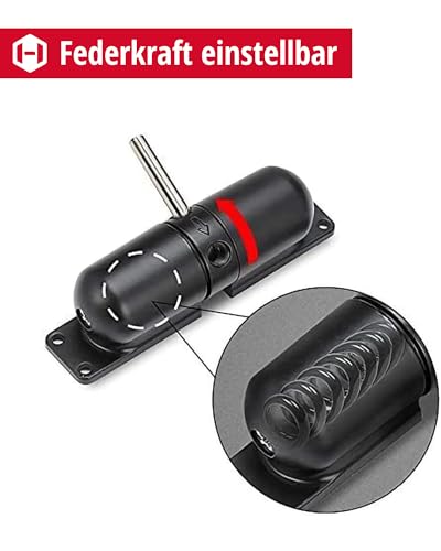 Gedotec Spring Door Closer - Solid Steel, 1 Piece Tension Spring, Black for Indoor & Outdoor Use, Garden Gate Closer - Image 4