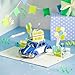 POPWOW Birthday Pop Up Card, Blue Car, Beetle Bug, Volkswagen, Presents, Balloons, 3D Greeting Card, Ideal Gift for Son, Daughter, Men, Husband, Father 5x7 - Includes Envelope And Message Note