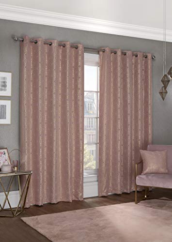 Emma Barclay Hartford - Woven Thermal Blackout Eyelet Curtains in Blush Pink - Width 90 x Drop 72" (228 x 183cm)