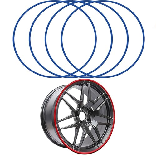 XINGYAOSM 4 Pieces 17-22 Inch Aluminium Alloy Rim Protector Wheel Protector Ring Metal Bumper Decorative Ring Anti-Scratch and Anti-Friction Suitable for All Kinds of Vehicles(Blue,17in)