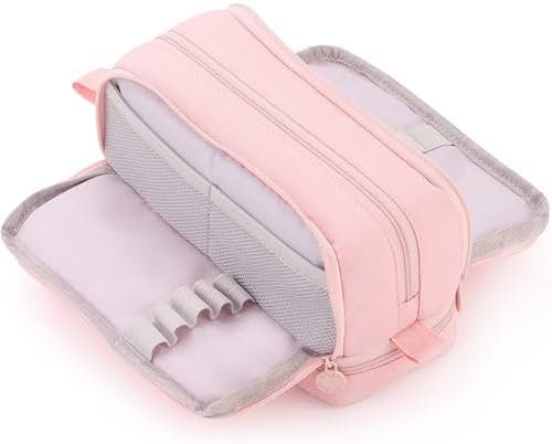 CICIMELON Large Capacity Pen Pencil Case with 4 Compartments, Multi-Slot Pencil Pouch Bag