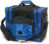 Brunswick Edge 1-Ball-Bowling-Tasche für 1 Bowlingball, Bowlingschuhe und Bowlingzubehör (Blau)