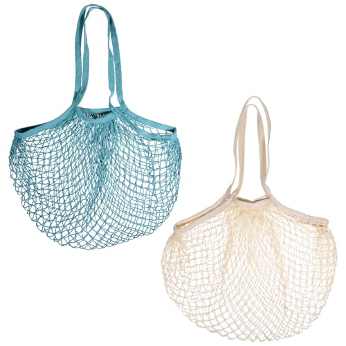 2-Pack Reusable Mesh Grocery Bags with Handles