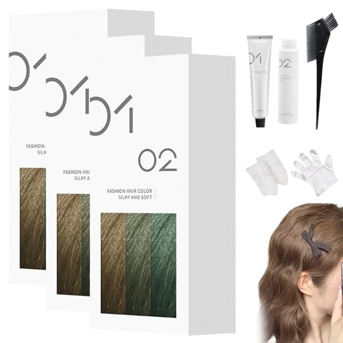 Tinte Capilar Suave Casero, 200 Ml, Crema Permanente, Brillo Natural, Fórmula Suave, Para Todo Tipo De Cabello, Fácil Aplicación En Casa (3,A81 - Castaño rubio)