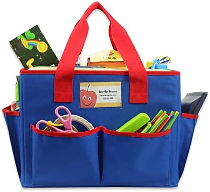 Teacher document classification teaching aids handbag puppet toy folding storage bag (blue) image 4