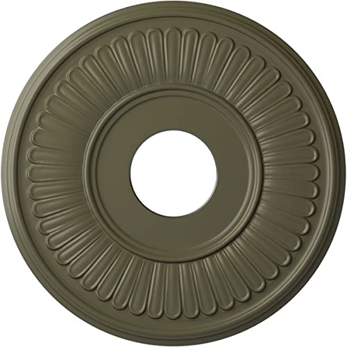 Image of Ekena Millwork CM15BEPTF 15-3 /4 inch x 3-7 /8 inch x 3 /4 inch Berkshire Ceiling Medallion, Painted Turtle
