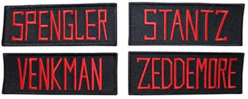 Ghostbusters Name Tag Embroidered Patches (Set of 4) Aufnäher Besticktes Patch zum Aufbügeln Applique Souvenir Zubehör
