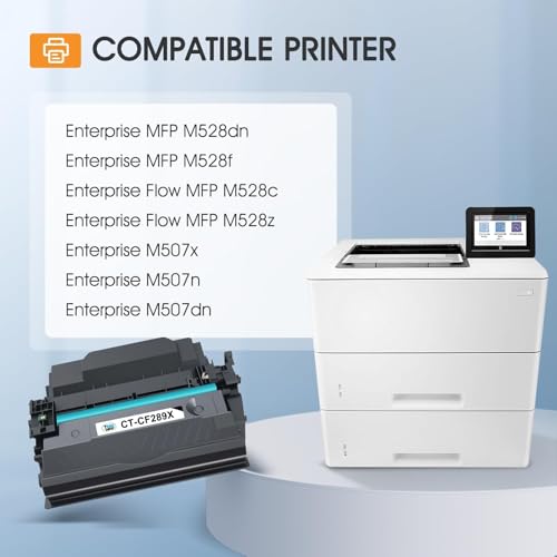 Image of 89X 89A Black Toner Cartridge 2 Pack Compatible Replacement for HP 89A CF289A 89X CF289X (with Chip) for LaserJet Enterprise M507 M507n M507dn M507x MFP M528dn M528f M528c M528z M528 Series Printer