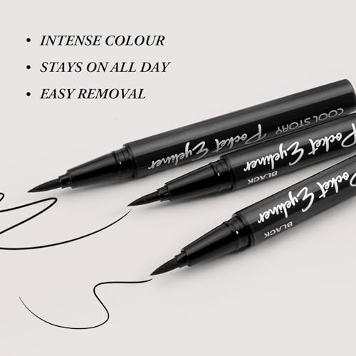 Set de 3 delineadores líquidos waterproof negro y marrón miniatura 3