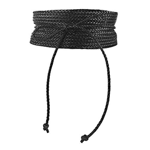 Mix Your Beauty MYB Ceinture ceinture tressée pour femme - modèle obi - taille unique - différentes couleurs disponibles (Noir) Cover