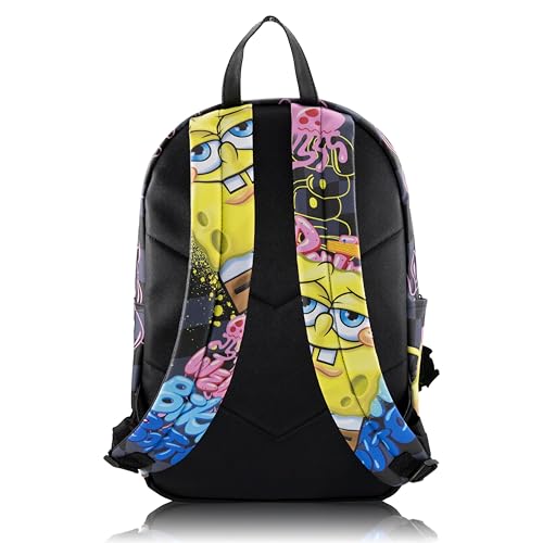 SpongeBob SquarePants Backpack for Teens with Rubber Luggage Tag | 2 Piece SpongeBob Backpack Set for Boys, Girls, Unisex | SpongeBob School Backpack and Travel Essentials3