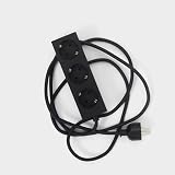 Pedestal Power Bar Ciabatta Elettrica da 2 m Con Fondo Magnetico (Nero) - Pratica Presa Multipla Elegante a 3 Vie - Power Strip