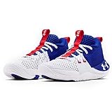 Under Armour Kids (GS) Embiid One Basketball Shoes (White/Royal, Numeric_7)