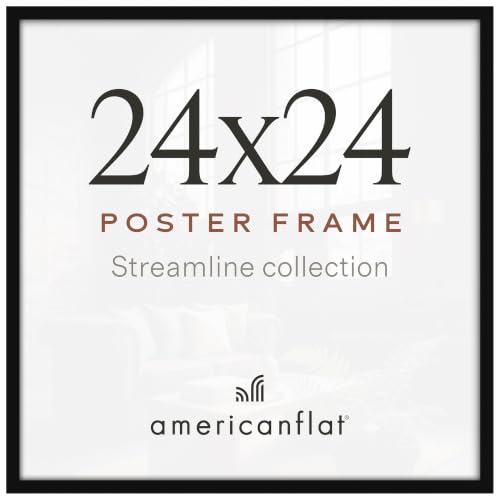Americanflat 24x24 Poster Frame - Slim Molding - Black