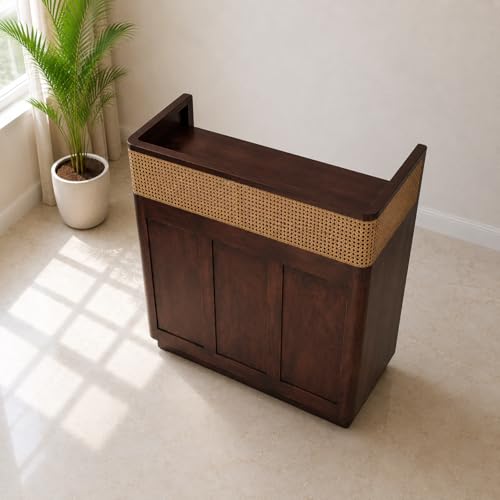 Image of The Attic Mehfil Bar Cabinet, Walnut Finish