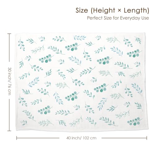 Image of Baby Blankets for Boys Girls, Soft Nursery Minky Blankets with Muslin and Dotted Fleece Back 30x40 inches, Receiving Bed Quilt for Newborn, Infants, Toddlers (Leaf)