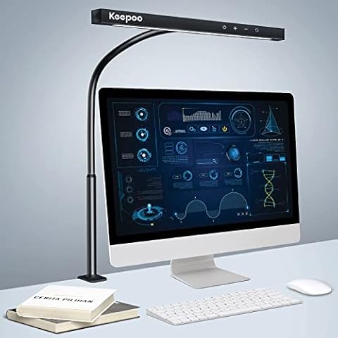 Schreibtischlampe LED, Dimmbar Klemmbar Architektenlampe 360° schwenkbare Schwanenhals-Lampe Cover