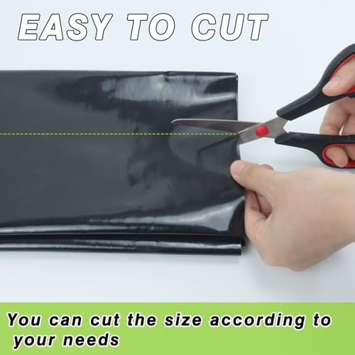 Qcdou Teichfolie, 2mx 2m PVC teichplane, Schwarze Plane, Gartenteich Teichplane, Wasserdicht und Wetterbeständig, Dichtungsfolie Teichmembran für Fischteiche, Wasserfall Pool, Brunnen